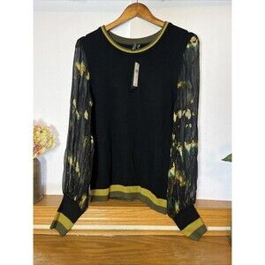 NWT Anthropologie Bl^nk Nela Pullover Sweater Women’s M Black Motif